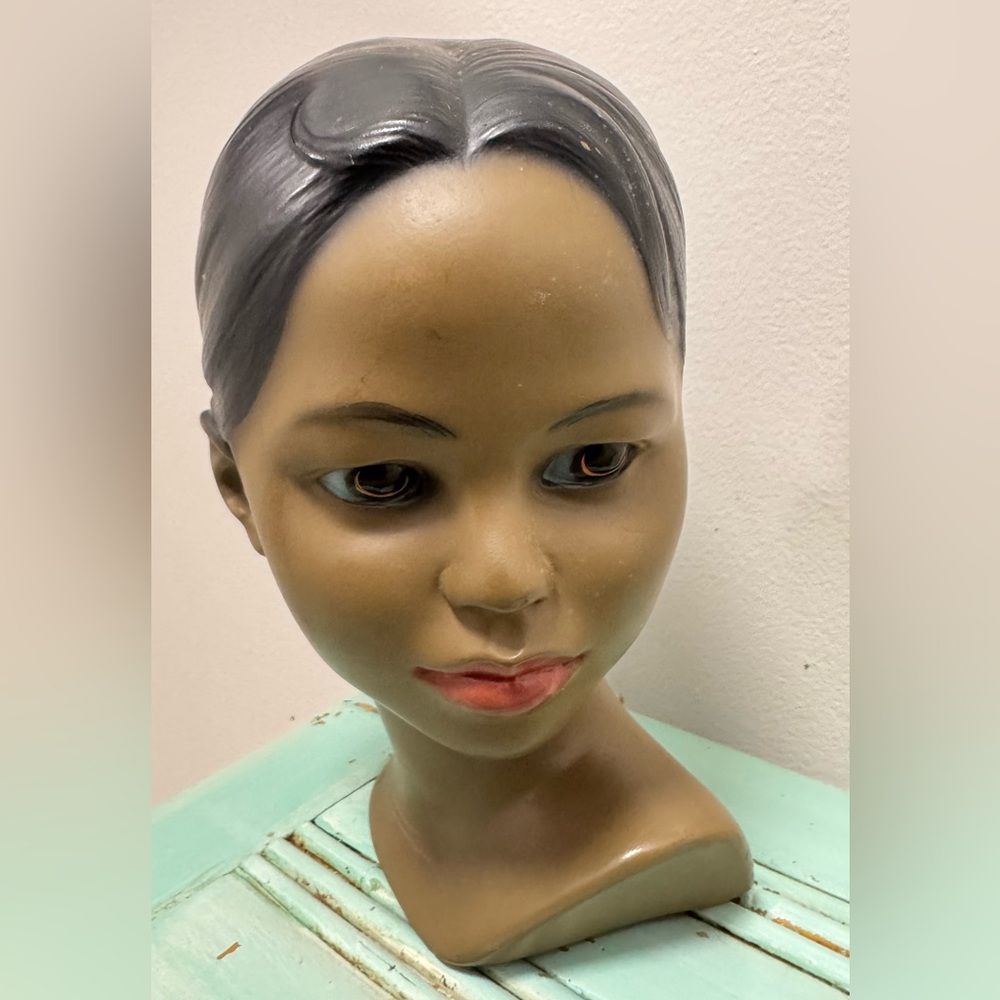 Vintage Marwal Chalkware Bust of Polynesian or Hawaiian Woman
